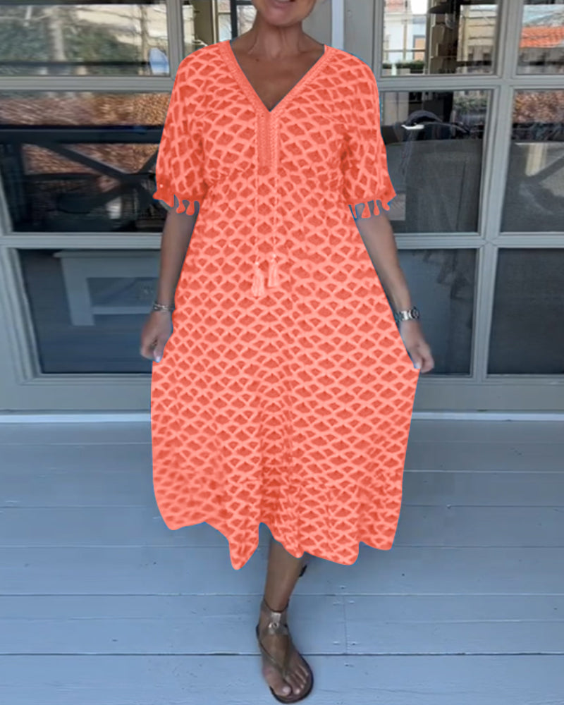 Amelia | V-neck Casual Dress With Print