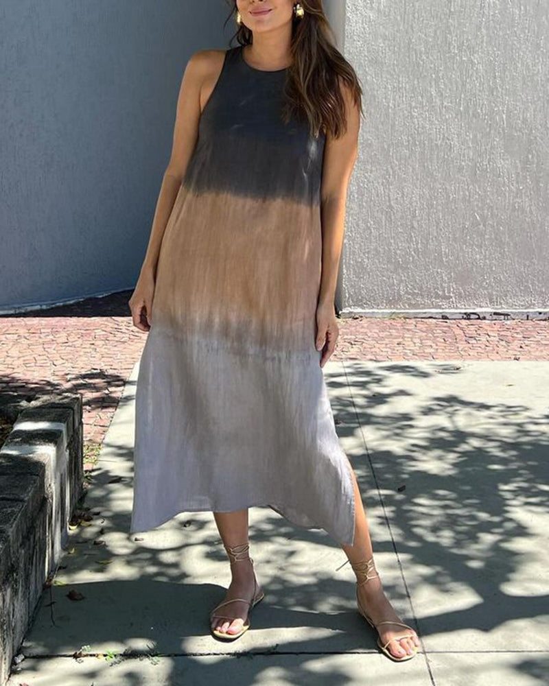 Carys | Sleeveless Round Neck Gradient Dress
