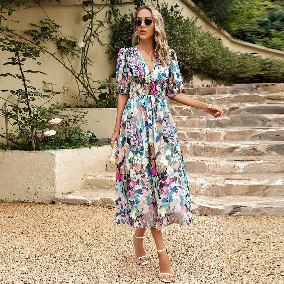 Ruby | Flattering Floral Midi Dress