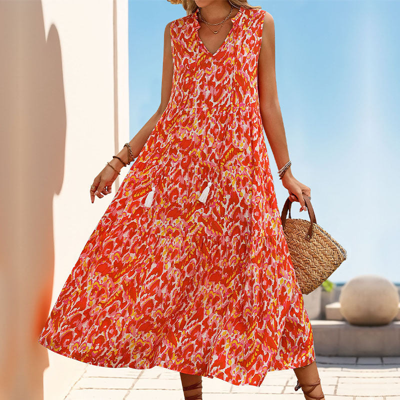 Zuri | Tummy Flattering Floral Sleeveless Dress