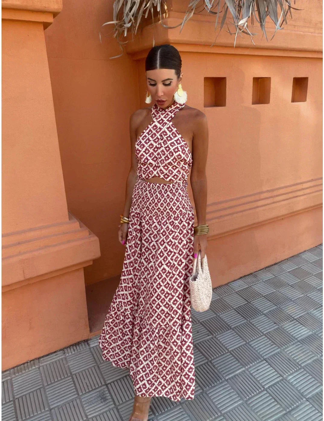 Mickay | Chic Midi Dress For Women With Off-The-Shoulder Design