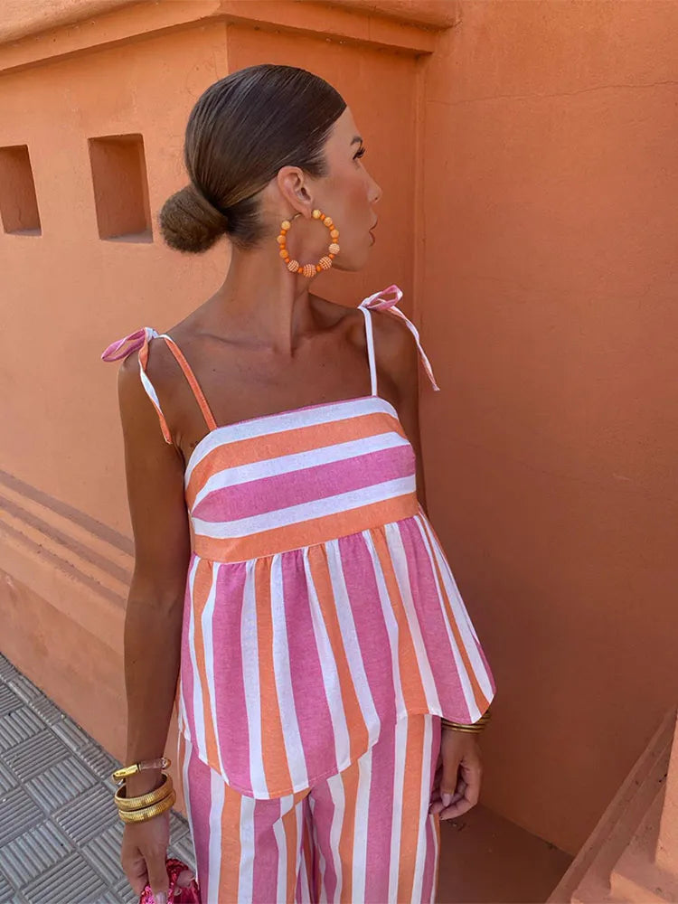 Hanne | Summer Printed Pants Set