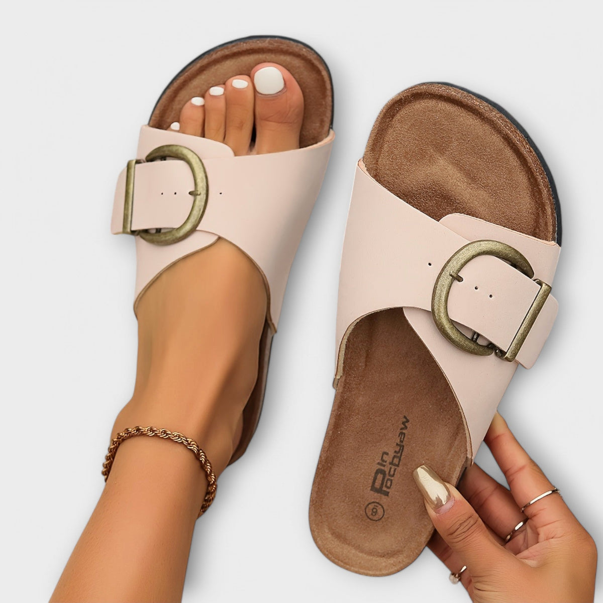 Margie | Cork Slippers For Women With Adjustable Strap Design