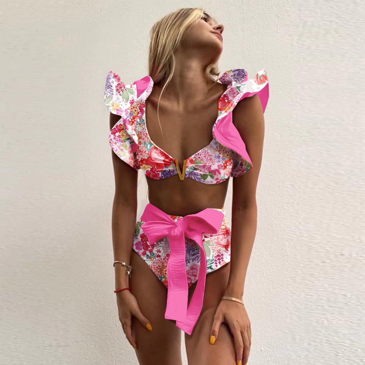 Silvia | Feminine Bikini With High Waist And Ruffles